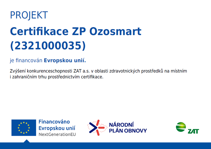 ZAT Ozosmart, Certifikace